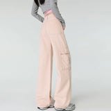 Pink Safari Style High Waist Pants