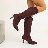 Elegant Classic Knee Zip-Up Thin High Heels Boots