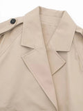 Old Money Style Belted Cropped Trench Jacket