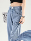 Women Comfort Thin Summer Style High Waist Jeans