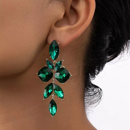 Elegant Sparkling Crystal Stone Drop Earrings