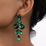 Elegant Sparkling Crystal Stone Drop Earrings