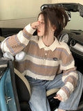Vintage Loose Knitted Stripe Pullover Sweater