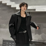 Sleek Buttonless PU Motorcycle Leather Jacket