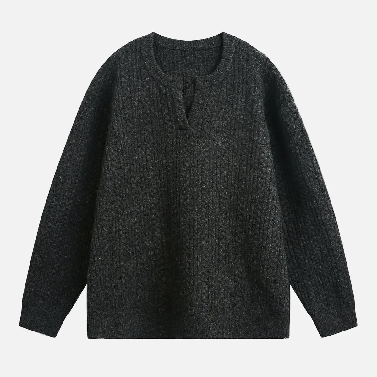 Streetwear 3D Cable Stitch Design Knitted Sweater
