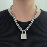 Chunky Stainless Steel Padlock Necklace