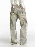 Retro Streetwear Punk Graffiti Print Baggy Jeans