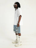 Streetwear Breathable Stylish Ripped Denim Shorts