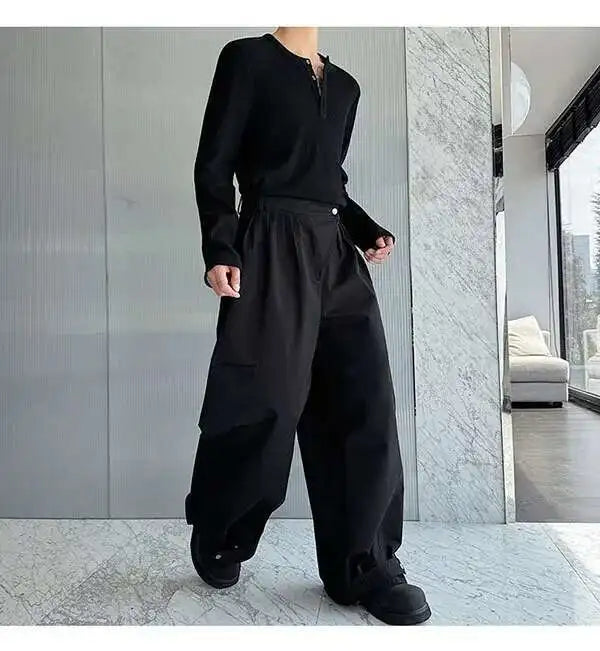 Casual Original Splicing Design Wide Leg Pants