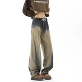 Distressed Vintage Washed Gradient Jeans