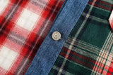 Vintage Plaid Loose Denim Jacket
