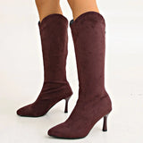 Elegant Classic Knee Zip-Up Thin High Heels Boots