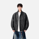 Elevated Stand Collar Faux Leather Jacket