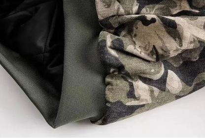 Warm Camouflage Faux Fur Hooded Parka Jacket