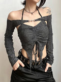 Vintage Gothic Drawstring Fairy Camisole T-Shirt