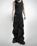 Model wearing the black Rebel Raider Cargo Jeans