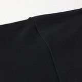 Blurred Letters Graphic Black Long Sleeve T-Shirt