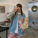 Vintage Embroidery Loose Varsity Jacket