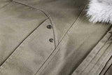 Travel-Essential Oversized Fur Stand Collar Parka Jacket