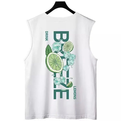 Lemon Graphic Print Sleeveless Tank T-Shirt