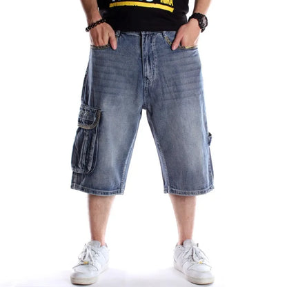 Multi-pocket Washed Denim Jorts