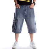 Multi-pocket Washed Denim Jorts