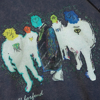 Vintage Shadow Painting Graphic Hoodie