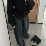 Black Korean Oversize High Waist Pants