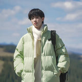 Streetwear Thicken Solid Stand Collar Puffer Jacket