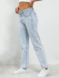 Versatile Everyday Mid-Waisted Light Blue Jeans