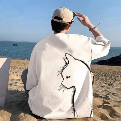 Minimalist Cat Profile T-shirt