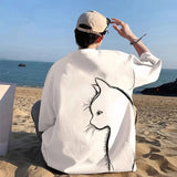 Minimalist Cat Profile T-shirt