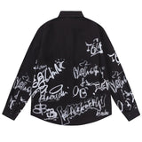 Premium Streetwear Bold Graffiti Print Long Sleeve Shirt