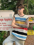 Vintaged Patterned Crochet Open Vest