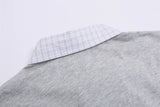 Casual Loose Fit Fake Two-Piece Letter Print Polo T-Shirt