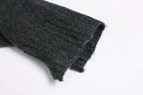 Retro Grunge Distressed Knit Half Zipper Sweater