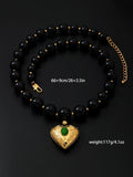 Music Vacation Retro Heart Beaded Necklace