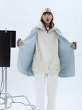 Winter Warm Diamond Grid Blue Cotton Jacket