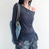 Stylish Bandage Backless Long Sleeve T-Shirt