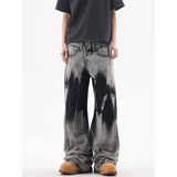 Vintage Patchwork Tie Dye Wide Jeans