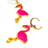 Golden Flamingo Charm Handmade Earring