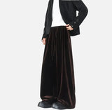 Glossy Flannel Loose Wide Leg Sweatpants