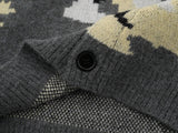 Winter Streetwear Camouflage Knitwear Cardigan