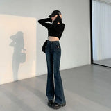 Slimming Retro High Waist Flared Straight Jeans