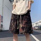 Retro Floral Print Mens Beach Short