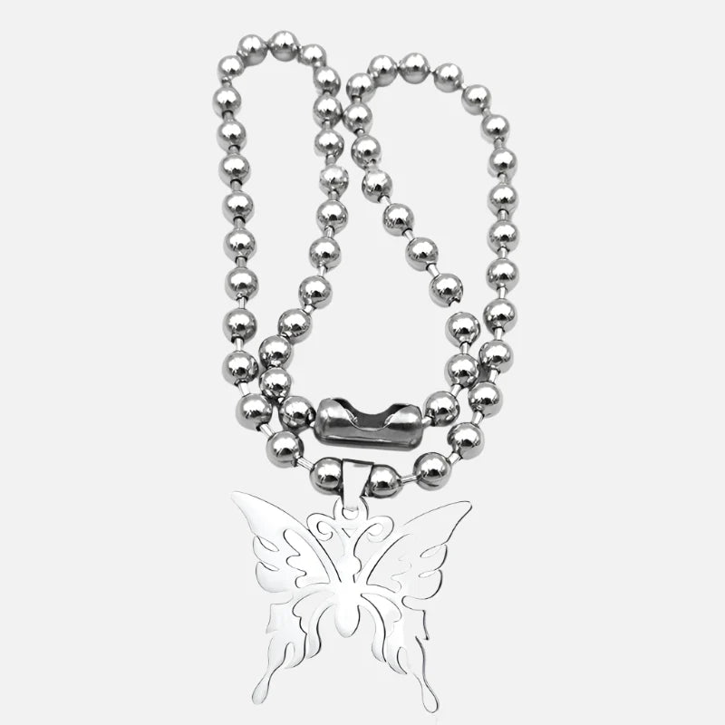 Butterfly Stainless Steel Pendant Necklace