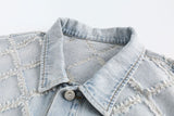 Ripped Denim Pattern Jacket