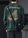 American Style Print Cotton Oversized Sweatshirt