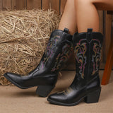Cowboy Style Black And Brown Maillard Boot