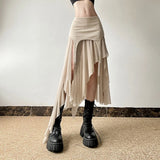 Gothic Cyber Y2K Irregular Hem Skirt